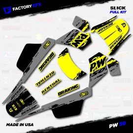 Factory EFX Gray & Yellow Slick Racing Graphics kit fits Yamaha PW50 PW 50 All Years