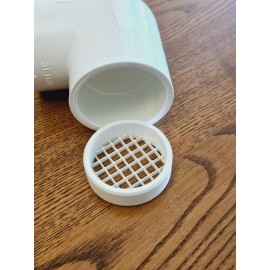 GWM 1" PVC Pipe Vent Screen, 1.315" OD, 1/4" Mesh, All Plastic for 1" Fitting