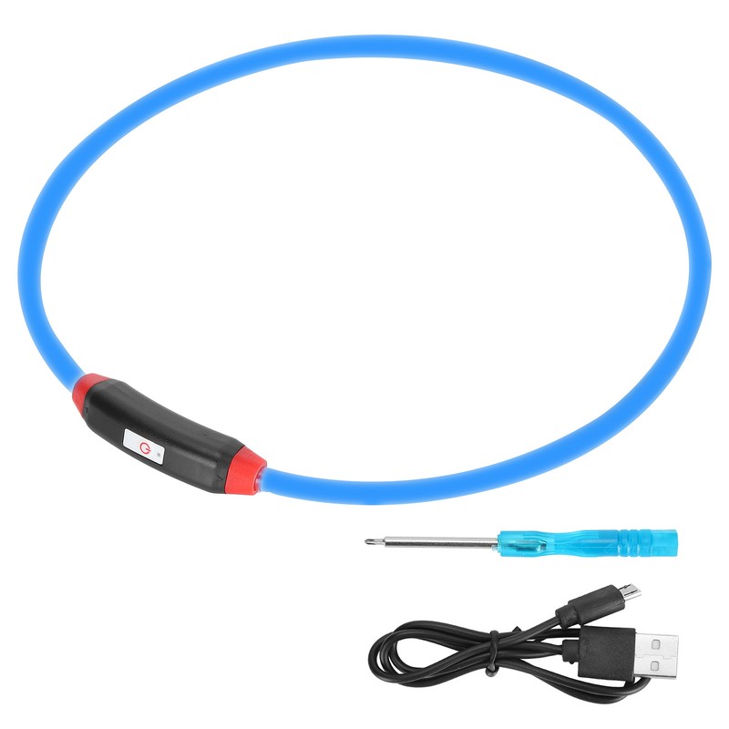 USB Rechargeable Adjustable DIY Cutting LED Dog Bite Resistant Collar