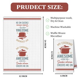 Humor Gifts Kitchen Towels, Funny Saying Waffle Weave Towel, Dish Towel with Sayings, Humorous Gifts Cloth Hand Tea Towels for Kitchen, Humor Towel for Cooking Baking Home Decorations 16x24 Inches