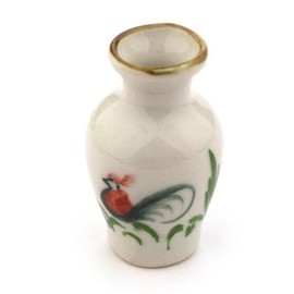 MyTinyWorld 2 x Dolls House Miniature Classic Cockerel Motif Vases