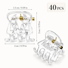40 Stück Mini Haarspangen,1.5cm Kleine Haarschmuck Haarspangen Transparente