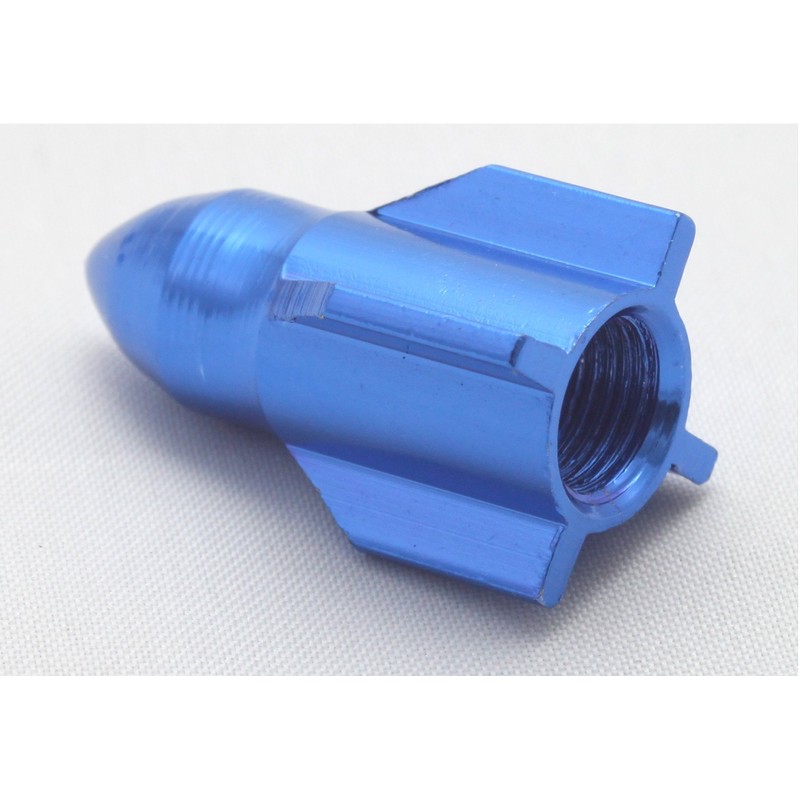 4x Simoni Racing Valve Caps Rocket Rocket Ammunition Colour Blue