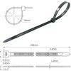 Black Cable Ties, 200mm x 3.6mm, Pack of 100, 8"