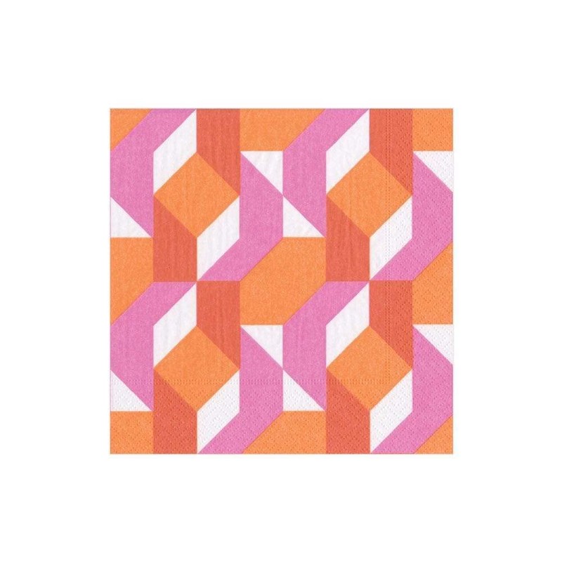 Caspari Entertaining with Colour Theory Cocktail Napkin, Paper, Fuchsia, 12.7