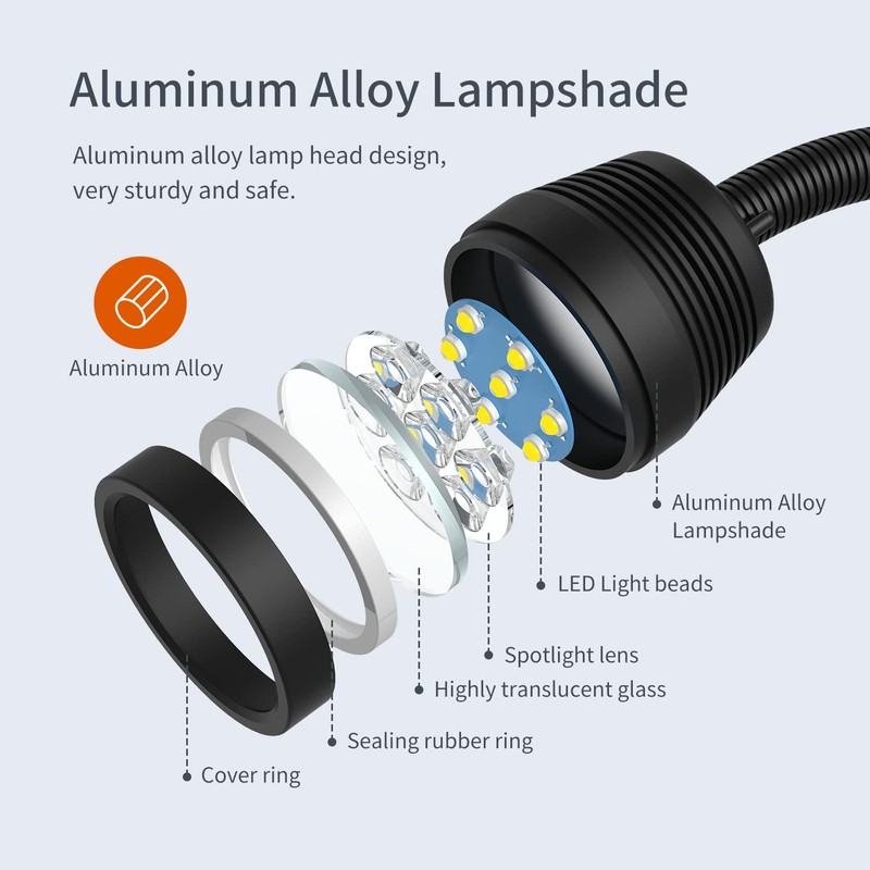 Led Machine Light, Flexible IP66 Waterproof 1400 Lumens 110V-220V with