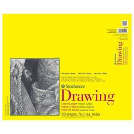 Strathmore 300 Series Drawing Pad, Medium Surface, 14"x17", Glue Bound, 50 Sheets