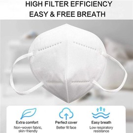 FFP2 Face Mask, FFP2/KN95 Face Masks, 5 Layer Filter Disposable Face Mask Efficiency≥95% Protection Against PM2.5, Dust Cup, Dust Mask, CE Certified Respirator Mask (20)