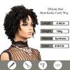 Short Black Kinky Curly Afro Bob Glueless Wigs Pre Plucked