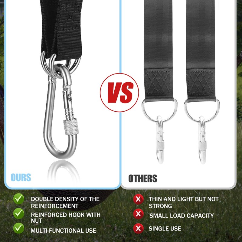 Hammock Attachment Suspension Strap Kit, 2 Pieces Swing Attachment with