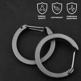 Titanium Round Carabiner Clip, Quick Release Key Clip, Round Carabiner Keychain for organizing Keys, Small Tools, and EDC Gear