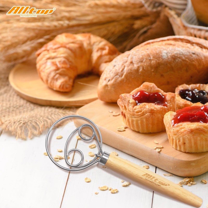 ALLTOP Danish Dough Whisk - Ultimate Dutch Mixer Hand Utensil
