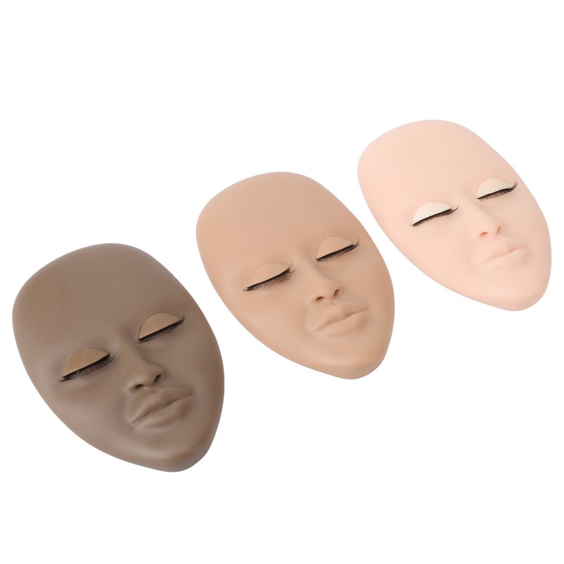 3pcs Eyelash Mannequin Head Lash Extension Training Practice Head with