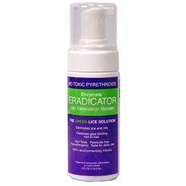 Lice ERADICATOR Foam Spray Mousse, Non-Toxic, New Natural Peppermint Formula, 4oz with foam applicator