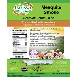 Mesquite Smoke Brazilian Coffee (Gourmet, Naturally Flavored, Whole Coffee Beans) (8 oz, ZIN: 554748) - 2 Pack
