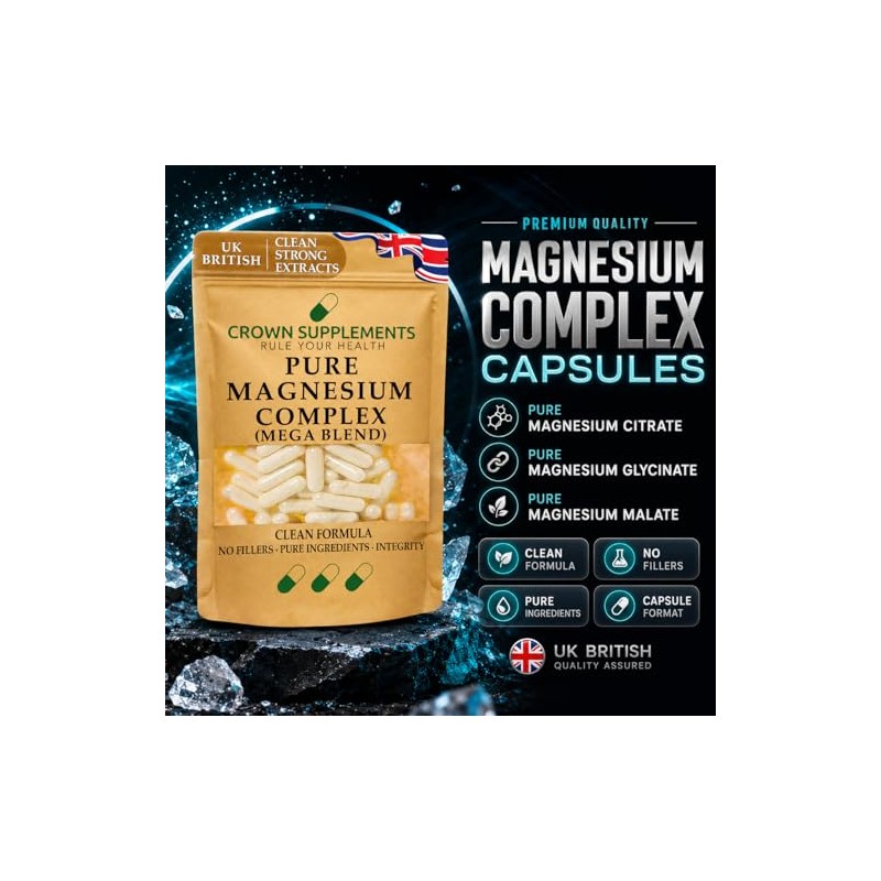 Pure Magnesium Mega Complex Capsules | Clean Magnesium Bisglycinate, Magnesium
