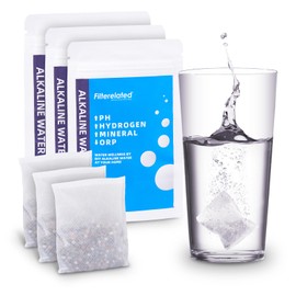 Alkaline Water Filter Pouch Alkaline Hydrogen Rich Water Filtration System for Bottle,Pitcher,Jug,Container-High pH 9+Water Portable filter Bag for water bottle Long-Life (3 * 30g)