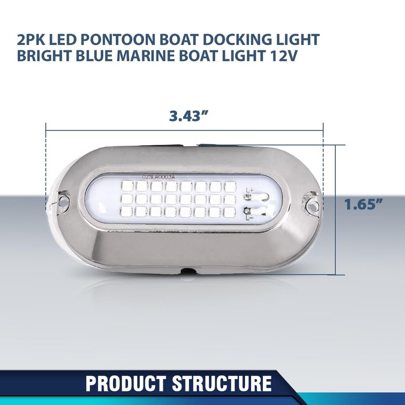 PIT66 LED Pontoon Boat Docking Light Bright White Housing Marine