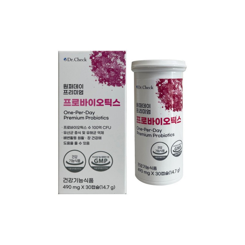 Dr. Check 닥터체크 원퍼데이 프리미엄 프로바이오틱스 490mg x 30캡슐 2개