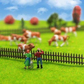 Farm Animals Figure Toys Set,AN8705 36PCS 1:87 Well Painted Model Cows and Figures for HO Scale Model Train Scenery Layout Miniature Landscape NEW