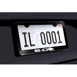 Unbranded Glowing Coyote 5.0 Mustang GT Carbon Fiber License Plate Frame