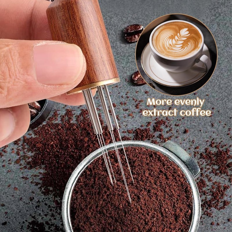 Zhenghebuy Espresso Coffee Stirrer,5 Needles Coffee Distributor,Espresso Distribution Tool with