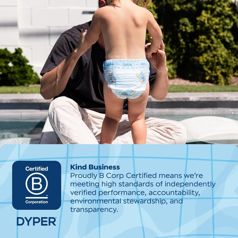 DYPER Smurftastic Baby Swim Diapers (21 Count), Hypoallergenic Plant-Based Baby