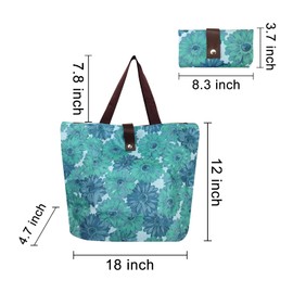 FuninCrea Foldable Shopping Bag, Reusable and Washable Shopping Bags Grocery Bag, Eco -friendly Shopping Tote Bag for Shopping, Travel, Groceries, Storage and Daily Use (blue)