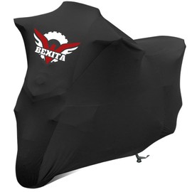 BEXITA Indoor Motorcycle Tarpaulin Breathable Stretch Fabric Inner Scooter Cover Dust Protection Elastic Motorcycle Covers Moped Scooter Garage Cover (L, Black)
