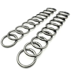 20 Pack 1 Inch Carabiner Clip, Spring O Rings Metal Alloy Purse Clip, Round Keyring Buckle Clips, Small Keychain Hook Clip for Key Bag (Black)