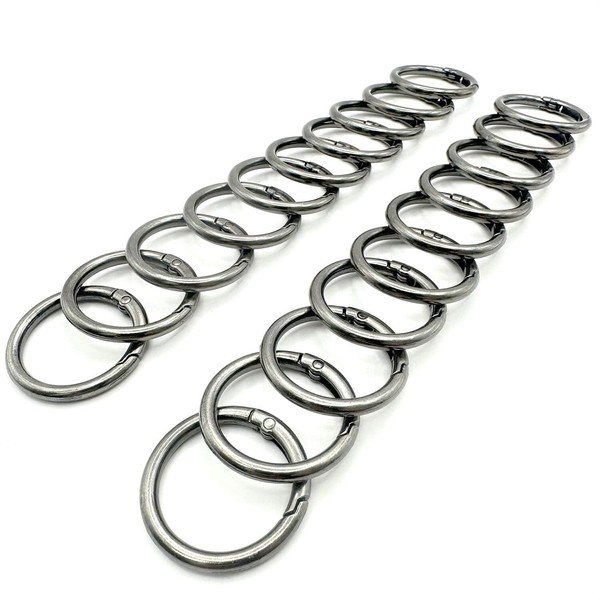 20 Pack 1 Inch Carabiner Clip, Spring O Rings Metal