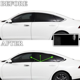 BOGAR TECH DESIGNS for Honda Accord 2023+ Side Window Chrome Delete Sticker Decal Vinyl Film Replacement, Gloss Black