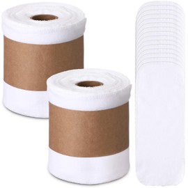 FuWeave 60 Pack Reusable Toilet Paper Washable Reusable Bidet Towels Bulk Paperless Towels Rolls Flannel Cotton Treadmill Towels 12 x 4.3" Cloth Wipes Bathroom Napkins with Cardboard(Simple)