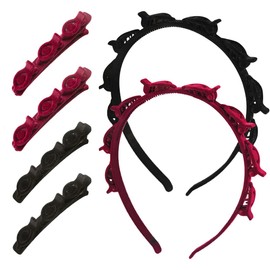 Pack of 2 Hairstyle Aid Headband with Clips, 4 Pieces Hairpins, Hairstyle Hairpin, Hairpins Hairdressing Supplies, Headband Hair Accessories Hair Band, Hair Band with Clips, Twist Clip Headband