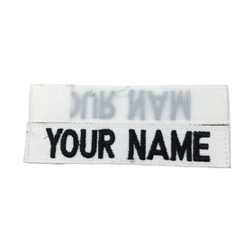 Custom Uniform Embroidered Military Name Tape, Army Air Force Marine Military Name Tapes, Without (sew-on) or with Fastener (White, Without Fastener)