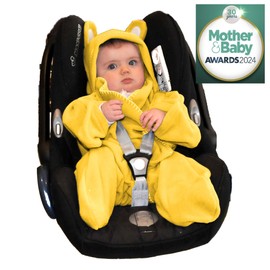 Baby Wrap blanket in Luxury Gift Box by BABY BLISS Star Wrap Fleece for Newborns Infants and Toddlers 2 – 12 Month’s Boy Girl Super Soft Great for Travel Strollers and Car Seats (Lemon)