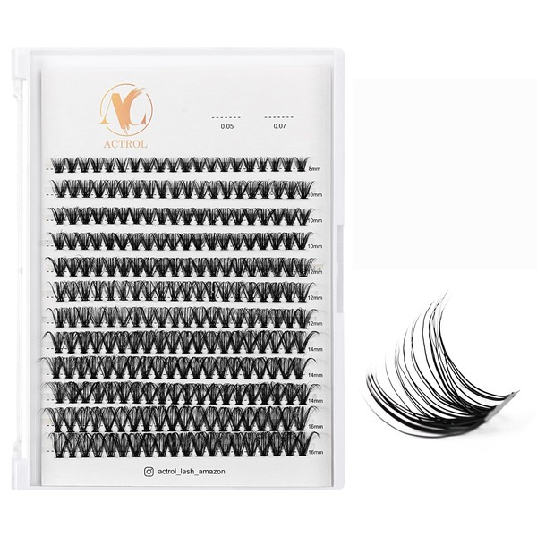 ACTROL Individual Eyelash Lashes Clusters ACT-C 0.07 8-16mm Mix D