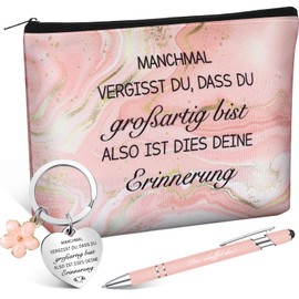 Otuuz Thank You Gift Inspirational Gifts for Coworkers Teacher Graduation Gift Key Chain Cosmetic Bag Ballpoint Pen for Thanksgiving Day, pink