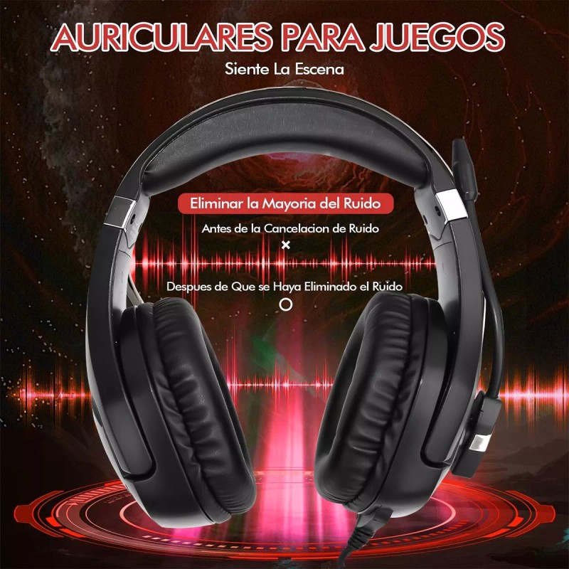 MS Audifonos Gamer Onikuma K18 Pro Con Microfono Luz Rgb