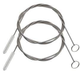 Extra Long Pipe Tube Cleaner Fridge Drain Pipe Dredging Tool Flexible Drain Brush Skinny Tube Spiral Cleaning Brush Drinking Straw Cleaner Brush Nylon Spring Aquarium Filter Brush 155CM (White-2Pcs)