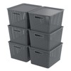 Zopnny Plastic Storage Baskets with Lid, Stackable Storage bins for
