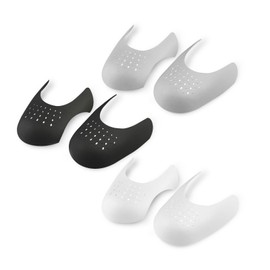 Relota 3 Pairs of Anti-Wrinkle Shoes Protection Shields, Prevent Trainers Shoes Crease Recess Shoe Stretcher for Trainers Wrinkle Protection, Shoe Crease Preventer for Men Women Size, white grey black