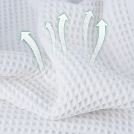 MICROFI Microfiber Waffle Face Towels, 4 Pieces, Soft, Absorbent, Fast Drying, Lint Free (White)