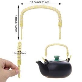Honbay 6PCS Rattan Metal Teapot Handle Replacement Bendable U-Shape Handle for Ceramic and Pottery Tea Pot (3 Colors)