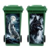 Peacoblue Wheelie Bin Stickers 2 Sheets Wolf Sticky Dustbin Stickers