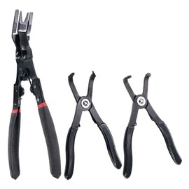 3Pcs Body Clip Removal Pliers Set, 30 Degree and 80 Degree Push Pin Pliers with 1Pcs Upholstery Trim Clip Removal Pliers Panel Clip Pliers Tapered End for Access on Push Pin Pliers