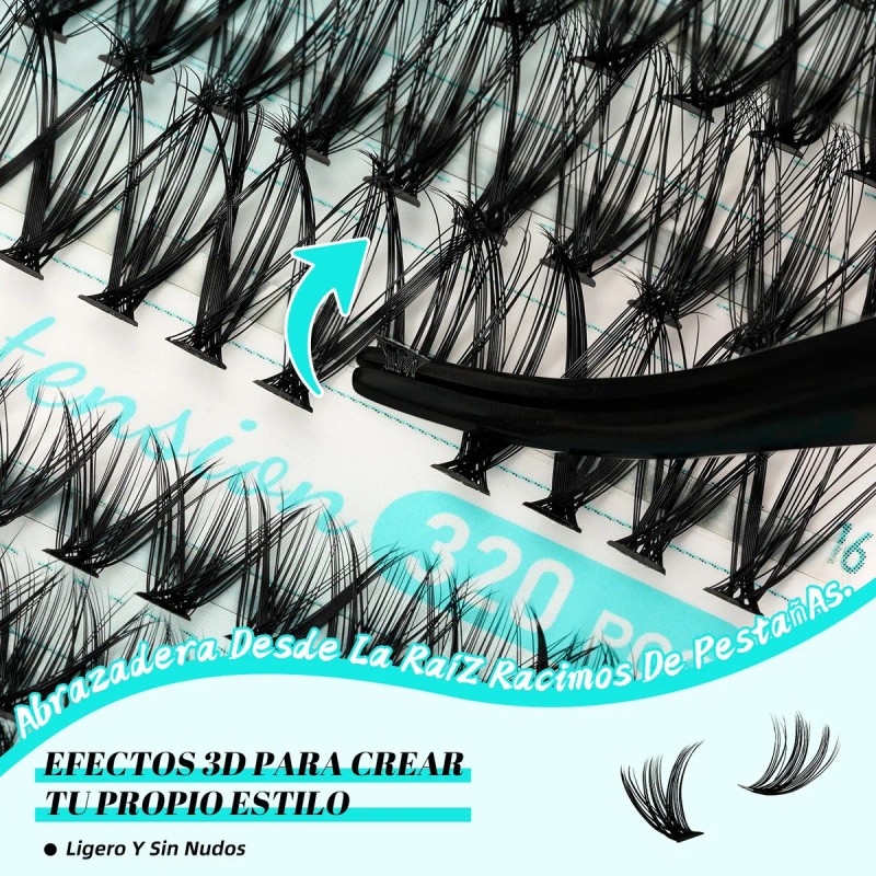 Kit De Extensiones De Pestañas Con Pegamento Amzgirl Lash