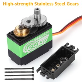 COOWOO 35kg High Torque Coreless Motor Servo Metal Gear Digital and Stainless Steel Gear Servo Arduino Servo for Robotic DIY,RC Car (Control Angle 10°)