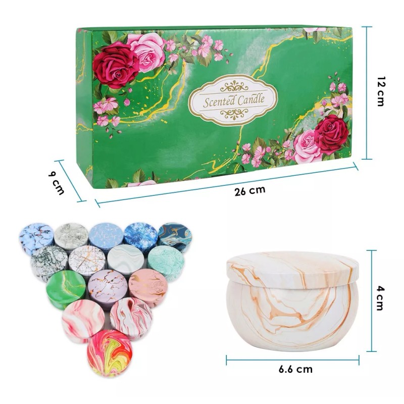 Aosihui 16 Velas Aromáticas Decorativas Vela Perfumadas Soya 2.2oz