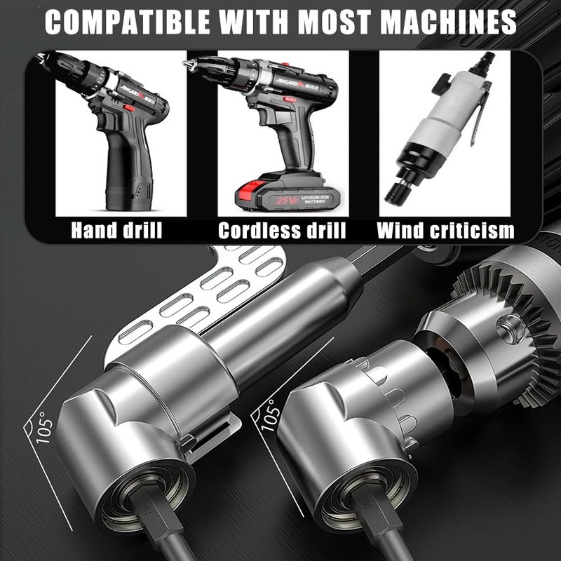 Bogoro Angle Screwdriver Attachment for Cordless Screwdriver 105° Angle Screwdriver